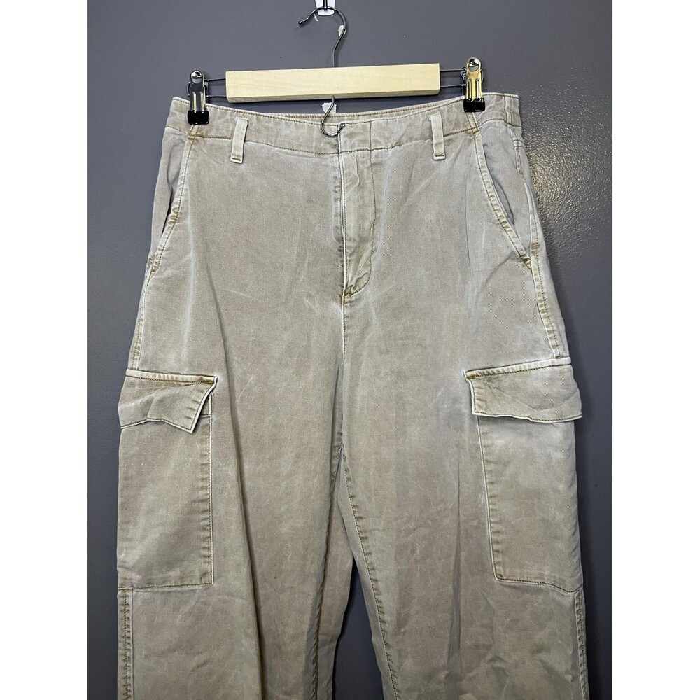 Gap Pants Womens 6 Beige Loose Khaki Cargo Twill Relaxed Fit Pockets Casual
